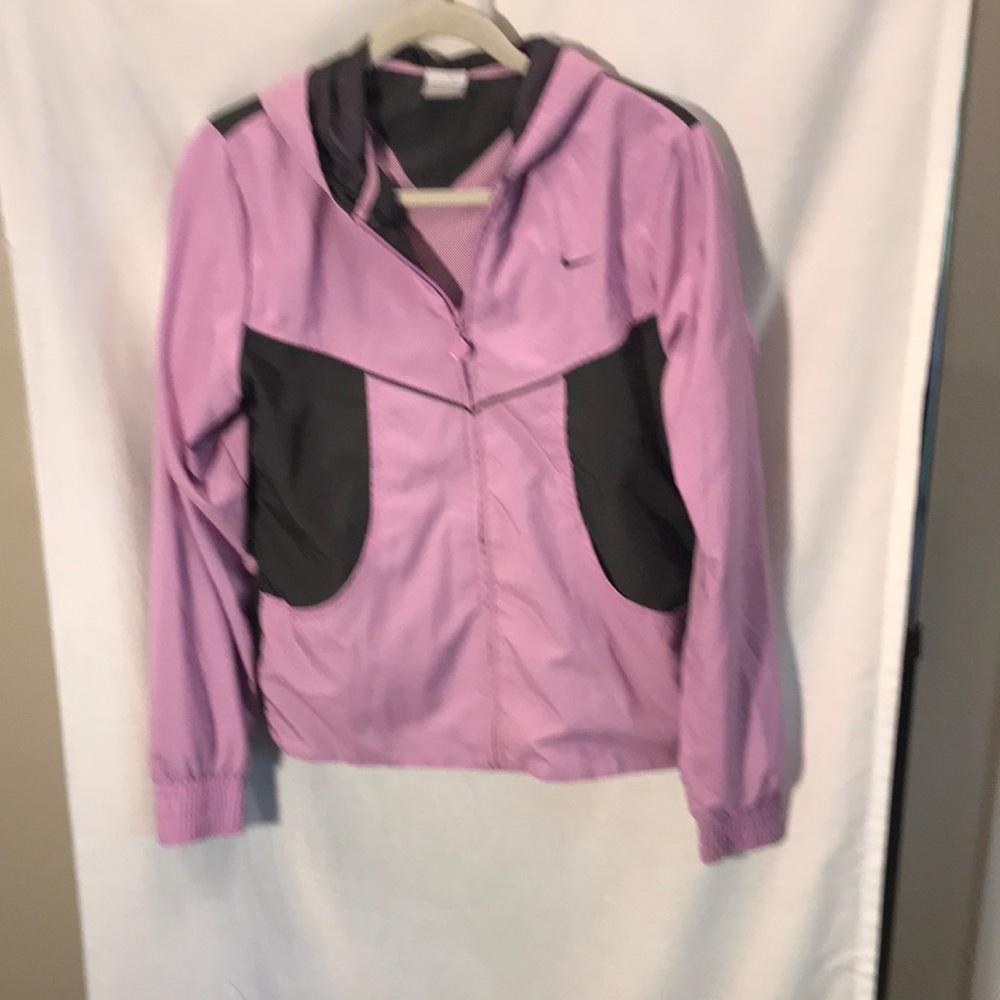Nike ladies size M(8/10) pink and grey athletic jacket
